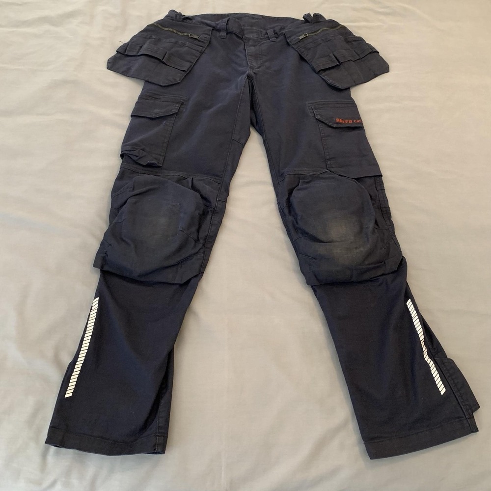 Blaklader Cargo Pants Mens 34x34 Blue FR Reflective Workwear Utility AR FR CAT 2